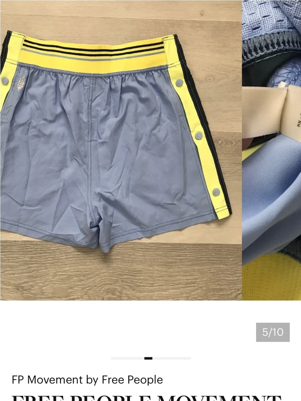 FP MOVEMENT BLUE SHORTS FLAT FRONT ATHLETIC POCKETS WOMENS SMALL